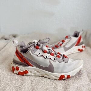 NIKE React Element 55 Womens Running Shoe Red White 7